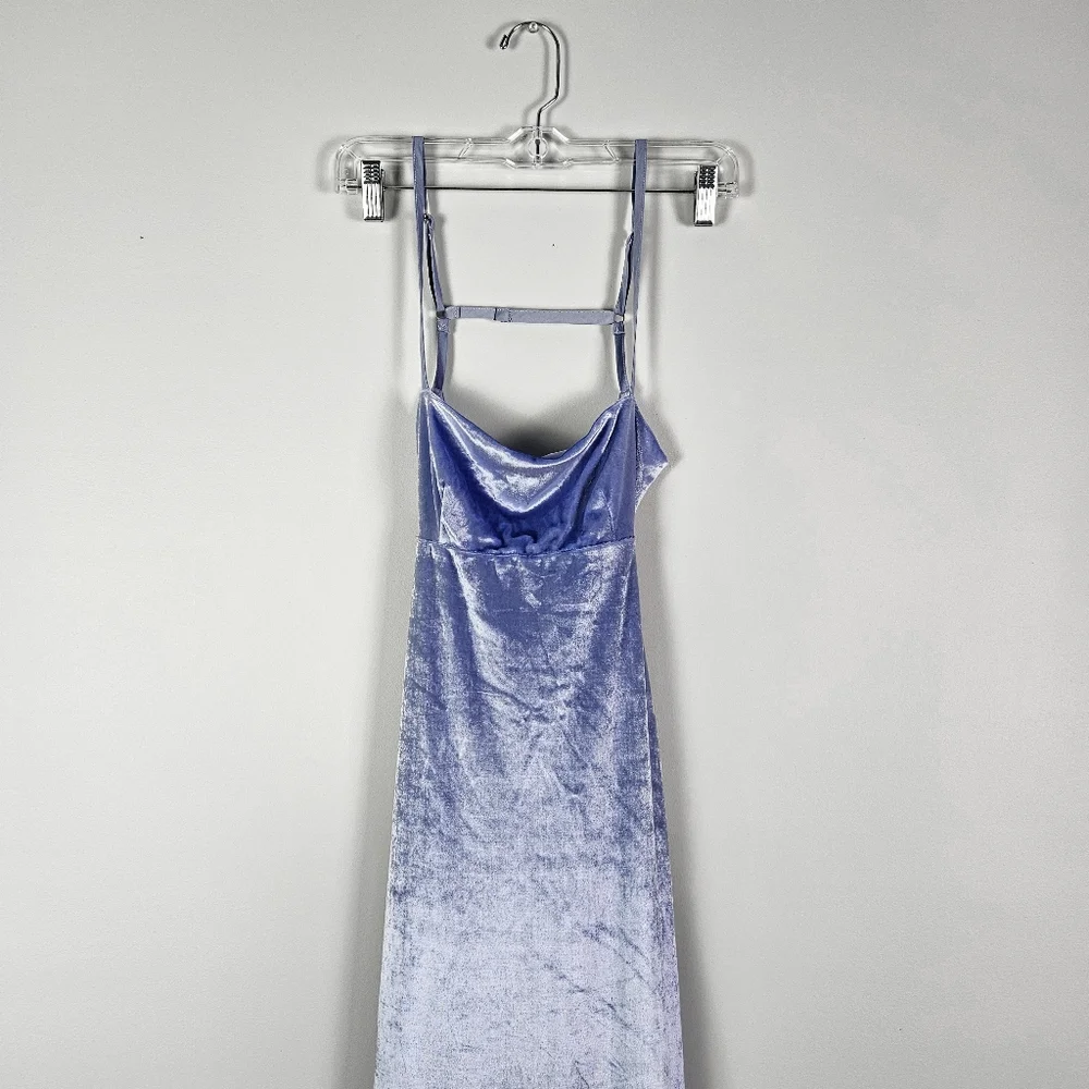 Free People Karlie Velvet Maxi Dress In Blue Opal